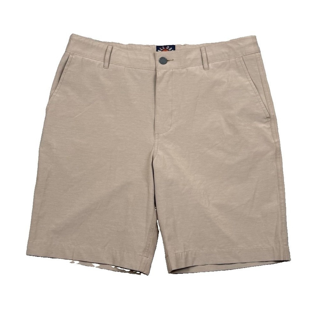 Faherty All Day Shorts Mens 33 Khaki 8" Inseam Drawstrings Outdoor Activewear